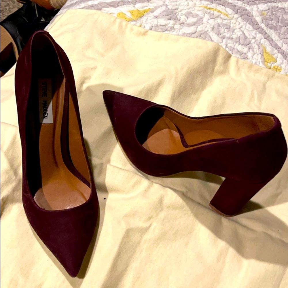 Burgundy 3 inch pumps